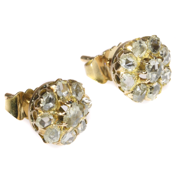 Antique vintage diamond Victorian ear studs